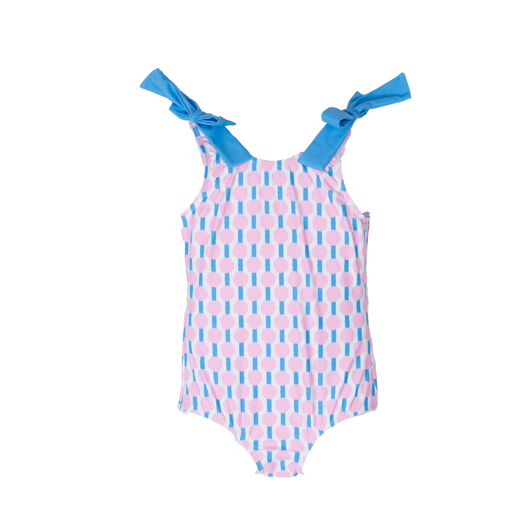 Hello Happiness Pink N' Blue One-Piece Swimsuit