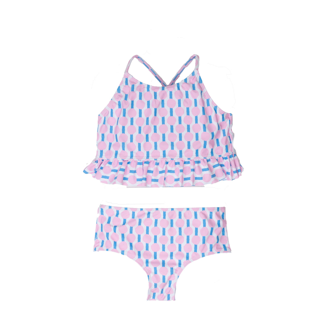Hello Happiness Pink N' Blue Two-Piece Swimsuit