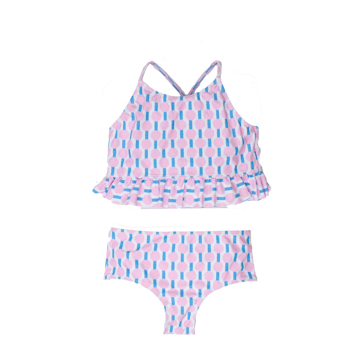 Hello Happiness Pink N' Blue Two-Piece Swimsuit