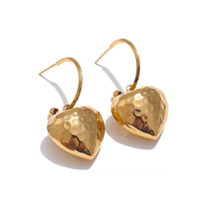 Deep South Originals Inc. - Hammered Heart Drop Earrings