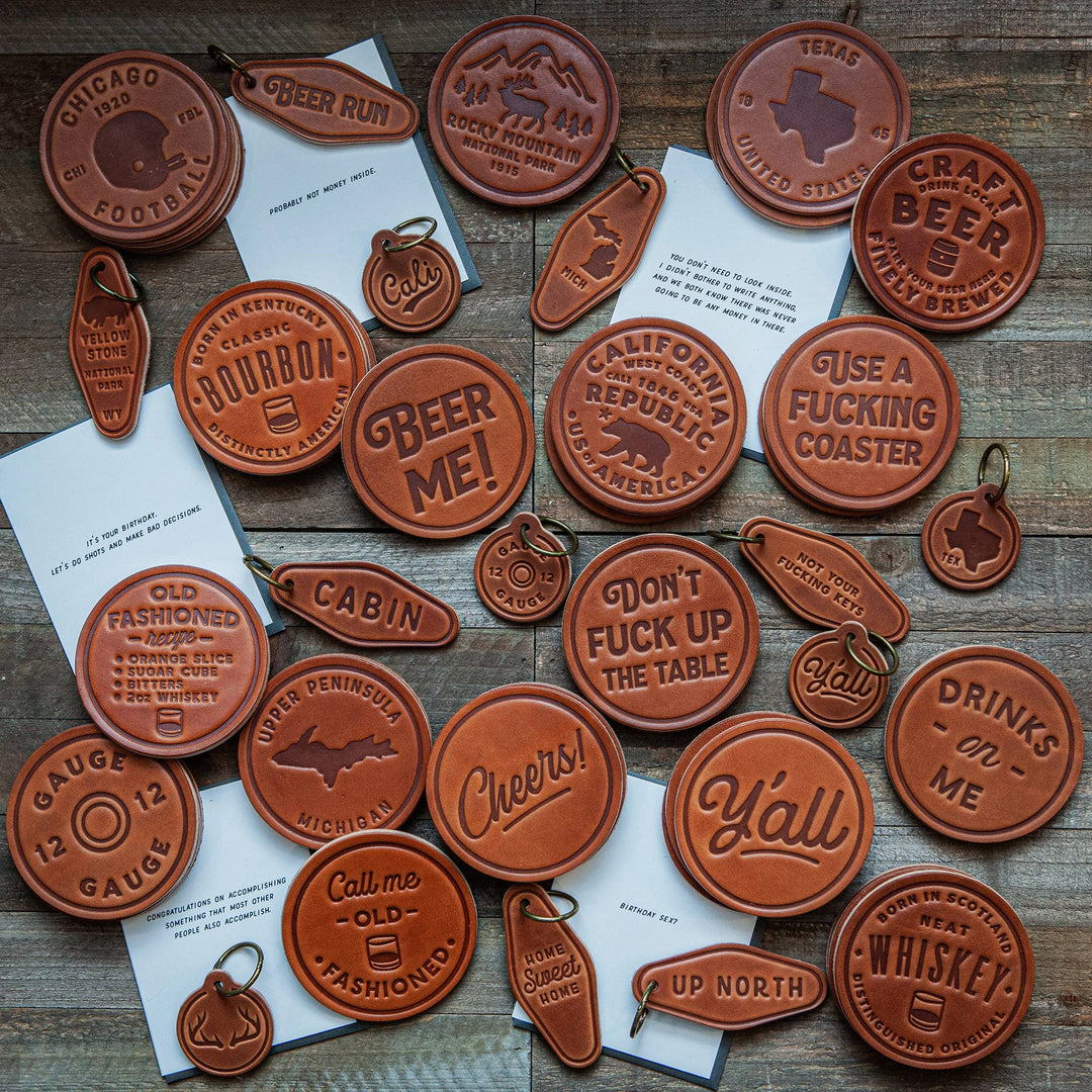 Sugarhouse Leather - Bourbon Leather Coaster
