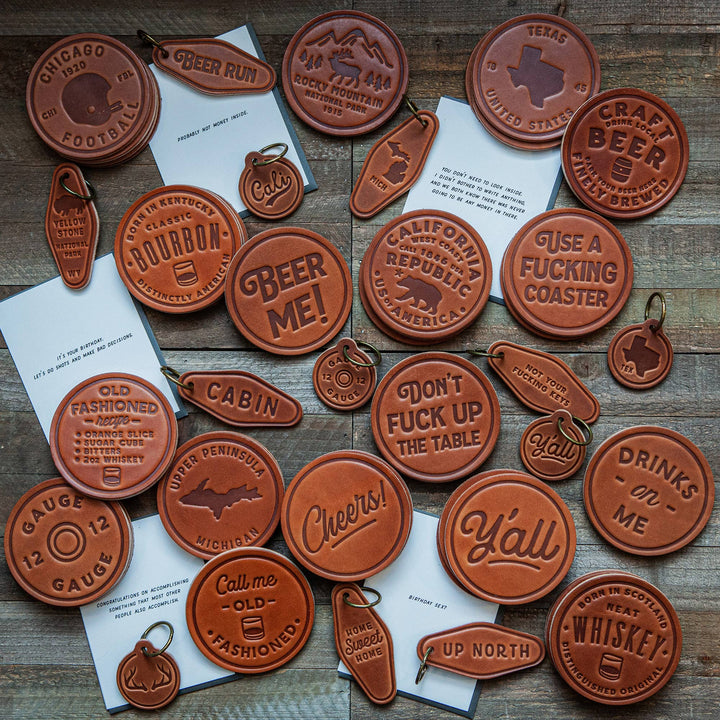 Sugarhouse Leather - Bourbon Leather Coaster