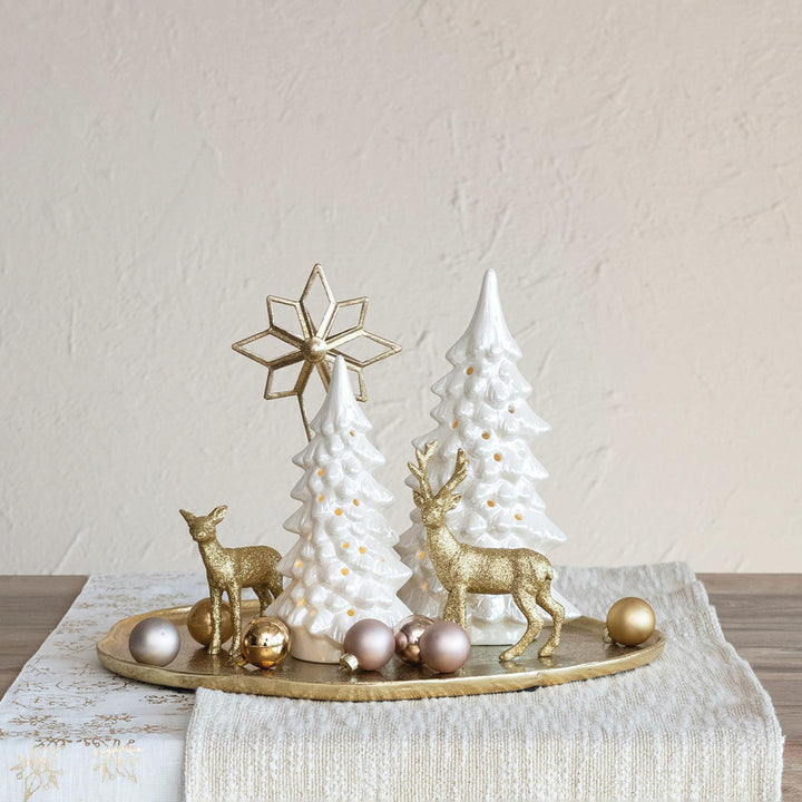 4-3/4L x 1-3/4W x 5-3/4H Resin  Buck w/ Glitter, Gold Finish - XS6457
