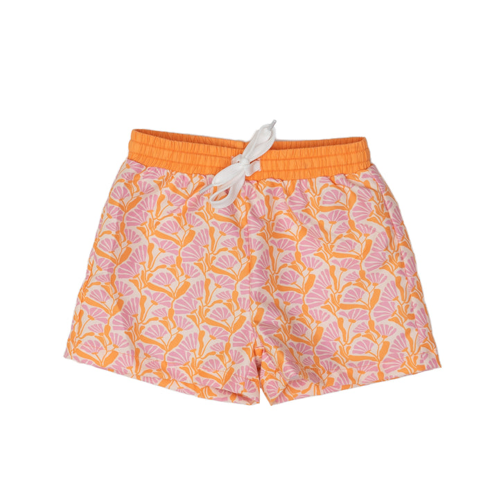 Boys Mod Pink Orange Floral Trunks UPF50