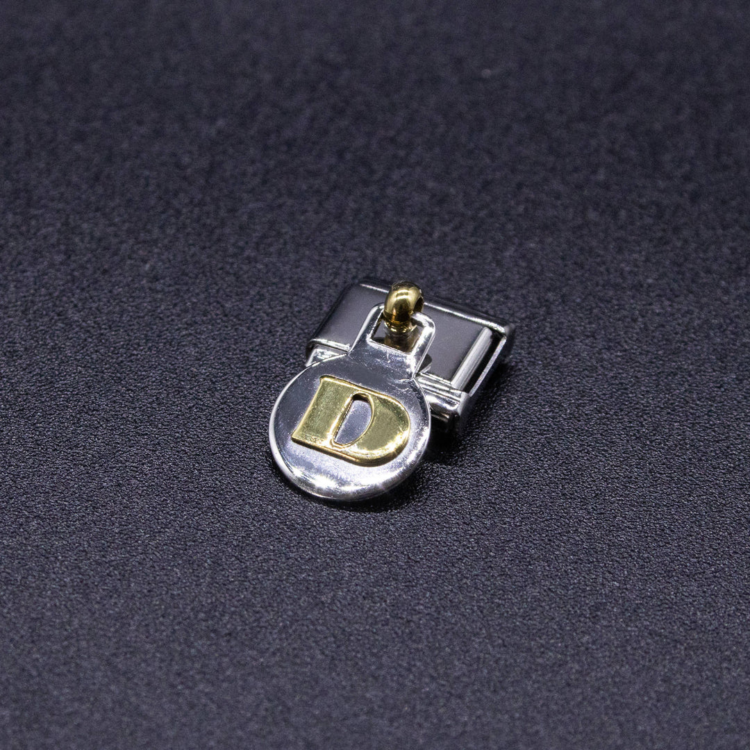 Natalia - Italian Charm Letters A-Z - 9mm Gold Dangle Bracelet Charms: H