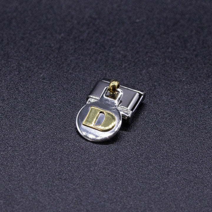 Natalia - Italian Charm Letters A-Z - 9mm Gold Dangle Bracelet Charms: V