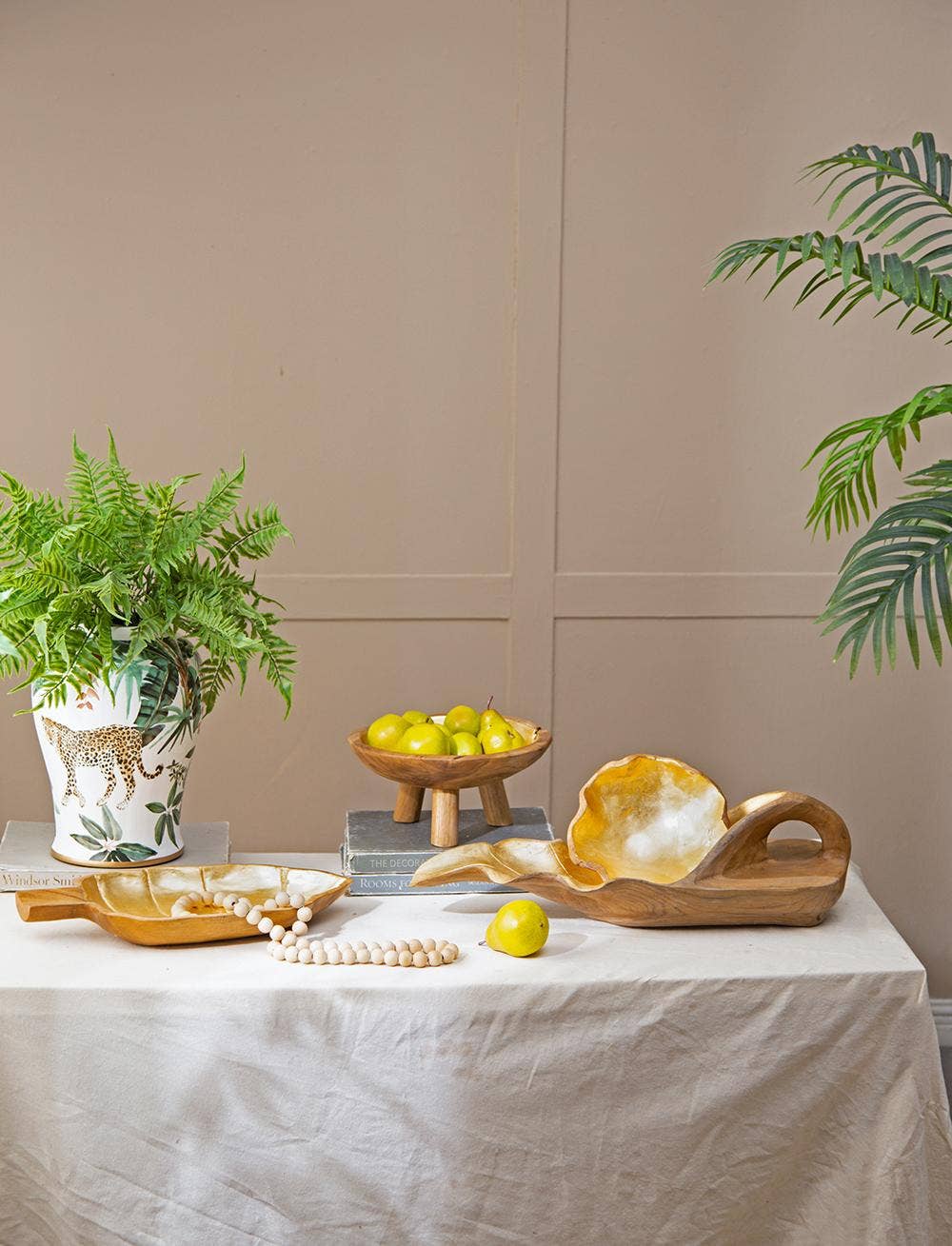 A&B Home Group Inc. - Teak Bowl With Gold Foil