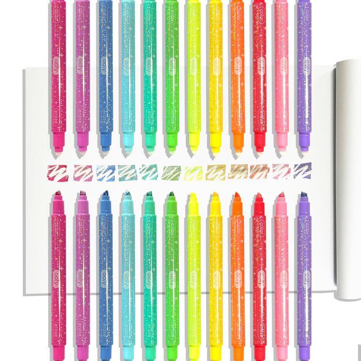 OOLY - Make no Mistake! Glittery Erasable Markers - Set of 12
