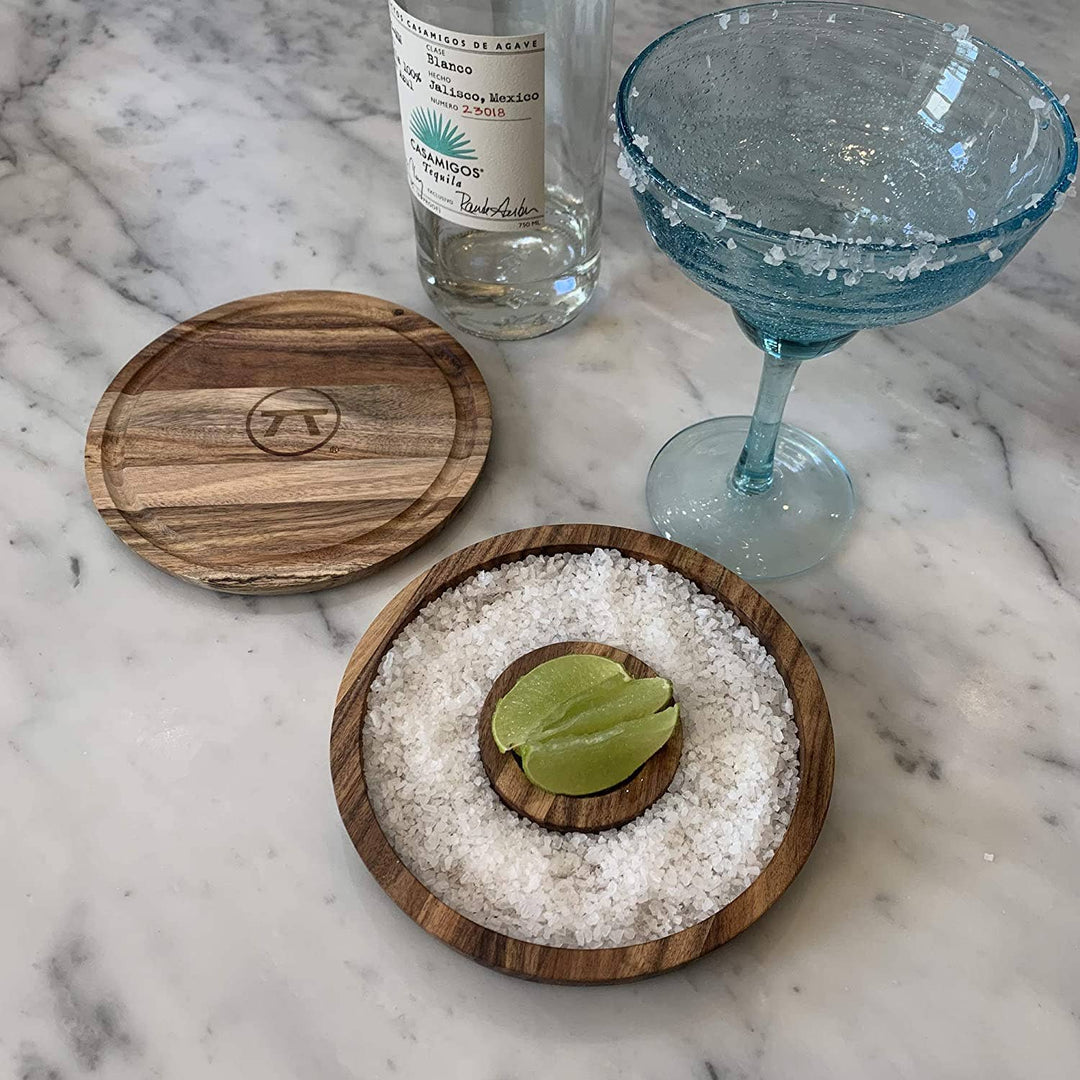 Fox Run Brands - Outset 3-in-1 Acacia Wood Salt Rimmer,Cutting Board,Storage