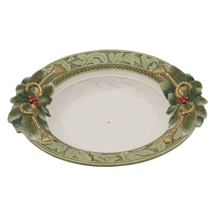 Fitz and Floyd® Mikasa® Pfaltzgraff® - Fitz & Floyd Holiday Hme Green Serve Bowl Gift Box Pkg: Green / Earthenware / Holiday