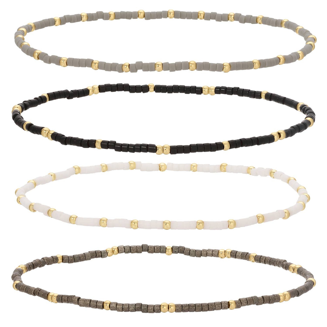 Splendid Iris -miyuki delica stretch bracelets: Soft Colors