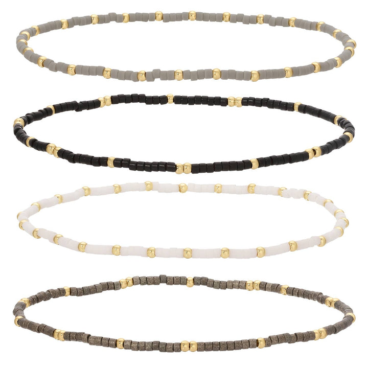 Splendid Iris -miyuki delica stretch bracelets: Soft Colors