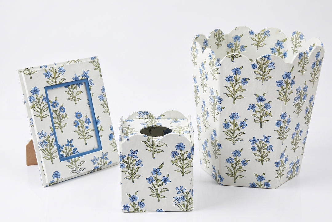 Blocks that Print - Large Hand Block Printed Storage / Waste Bin (Foldable)