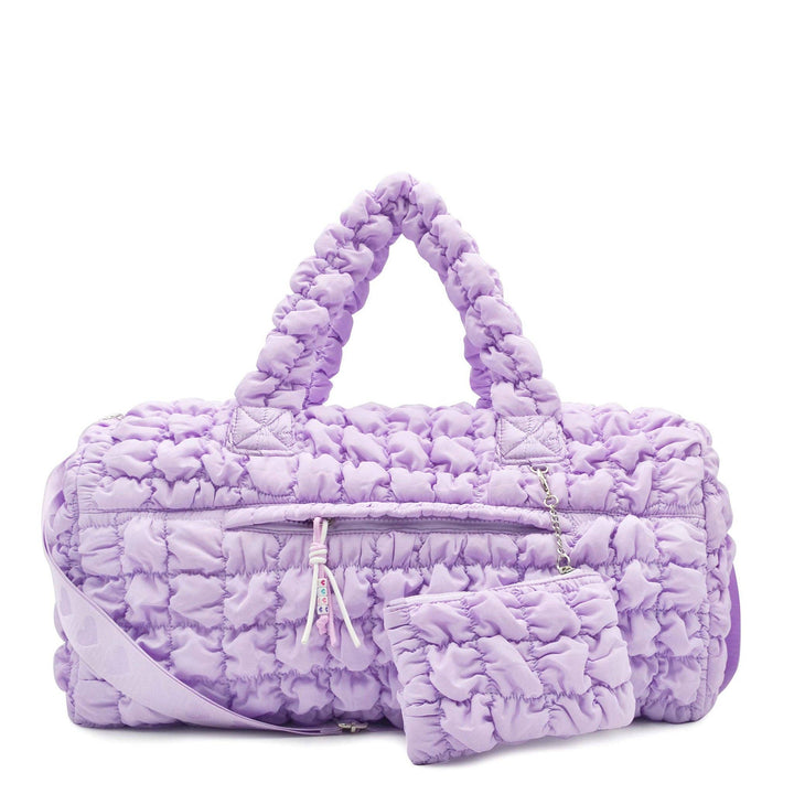 OMG Accessories - Quilted Scrunchies Large Duffle Bag: Purple