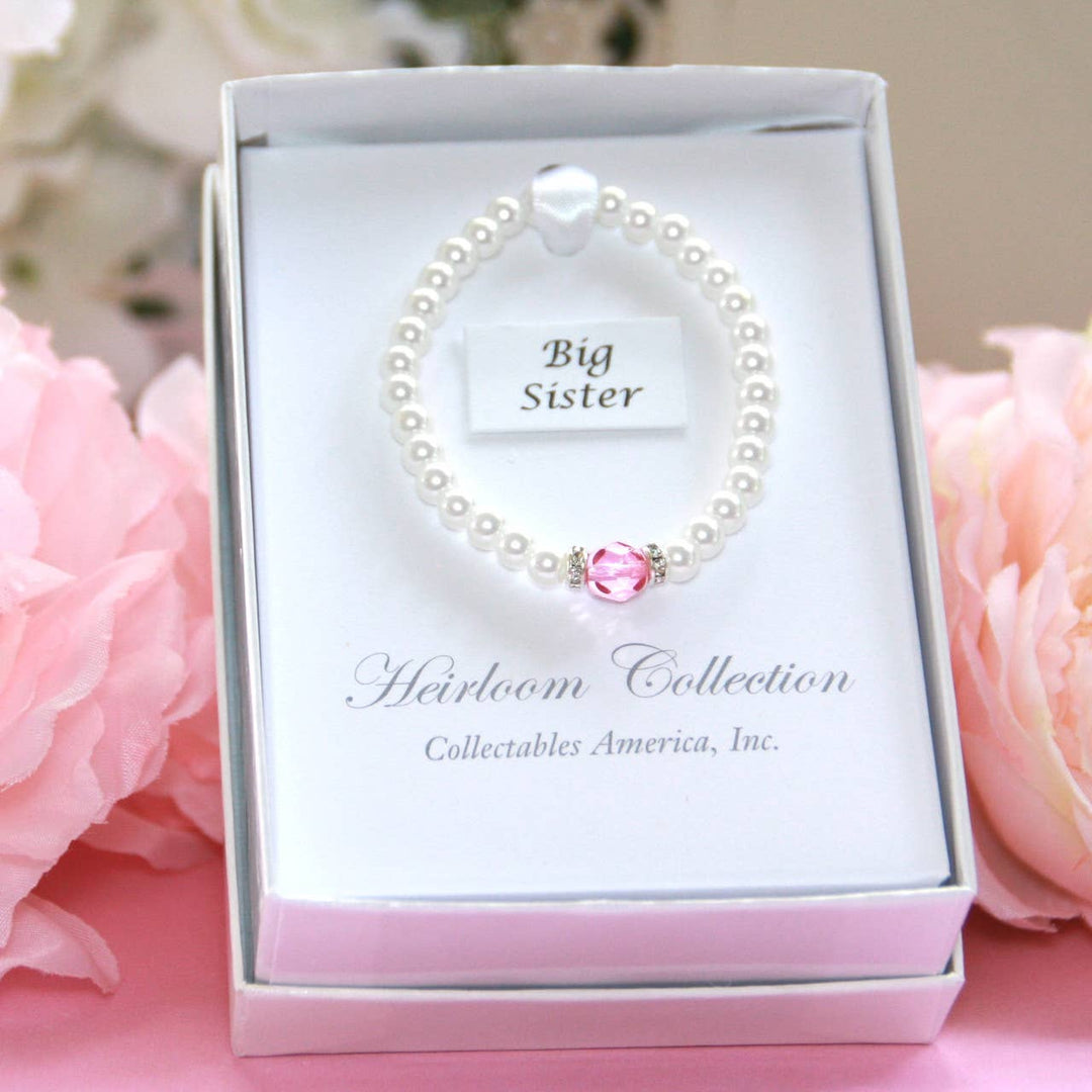 Collectables America - Big Sister Pearl Bracelet with Pink Crystal CJ-186