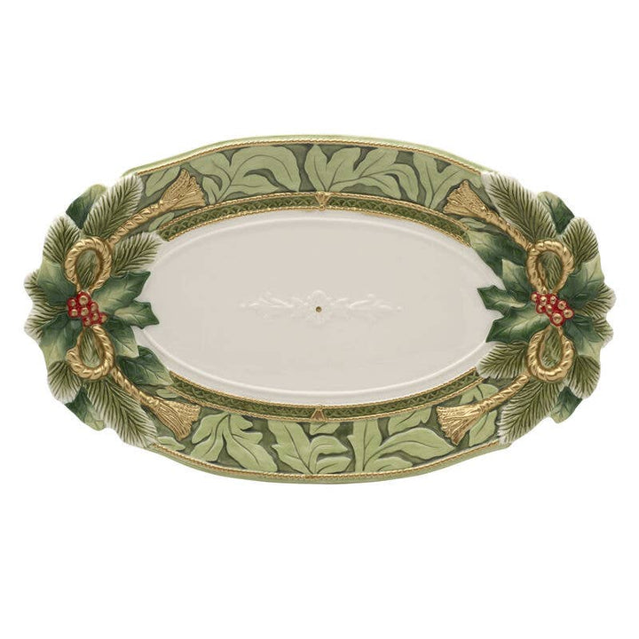 Fitz and Floyd® Mikasa® Pfaltzgraff® - Fitz & Floyd Holiday Hme Green 17in Oval Platr Gift Box Pkg