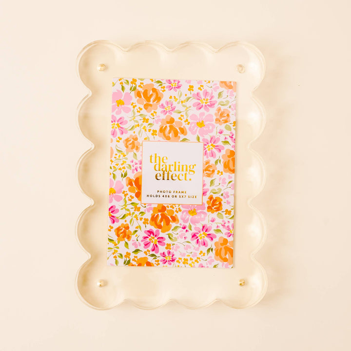 The Darling Effect - Rectangle Scalloped Acrylic Frame-Clear