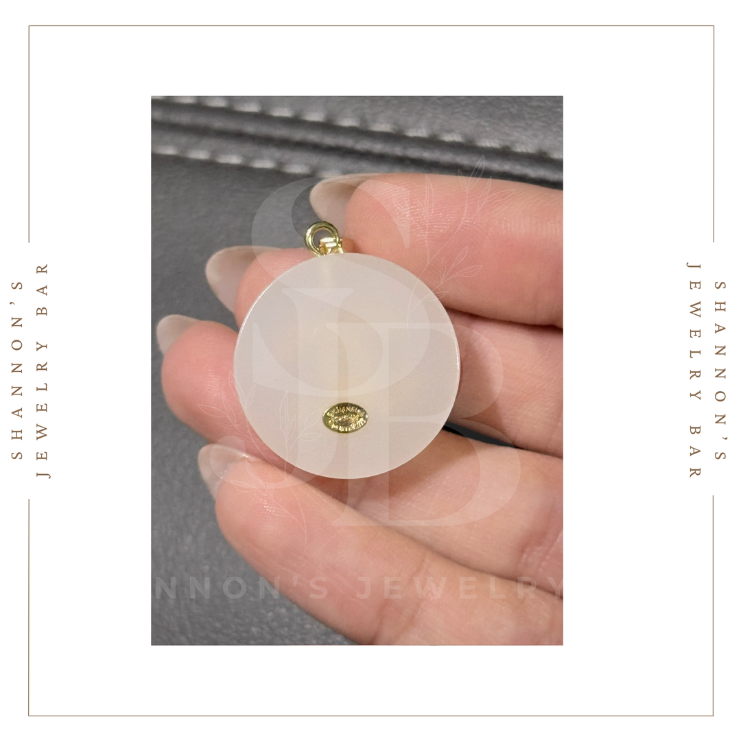 Shannon's Jewelry Bar - CHANEL Charm Zipper Pull Gold CC Grey Round Resin 25mm