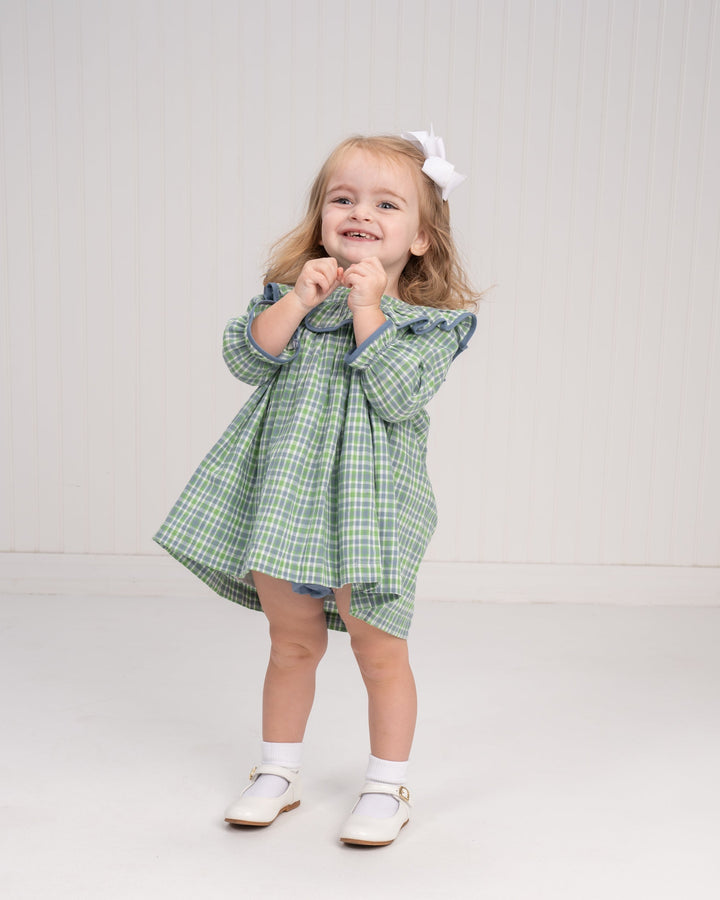 Layla Bluegrass Plaid Bloomer Set