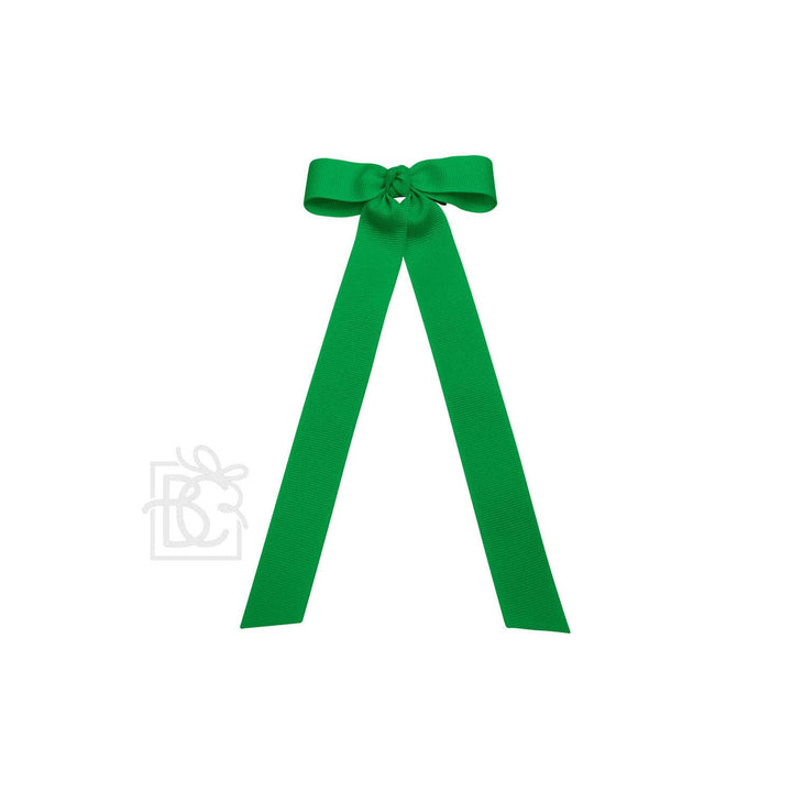 Beyond Creations, LLC - FLAT BOW W/ 7" STREAMERS ON ALLIGATOR CLIP: 3.5" W/ 7" Streamers / POWDER PINK