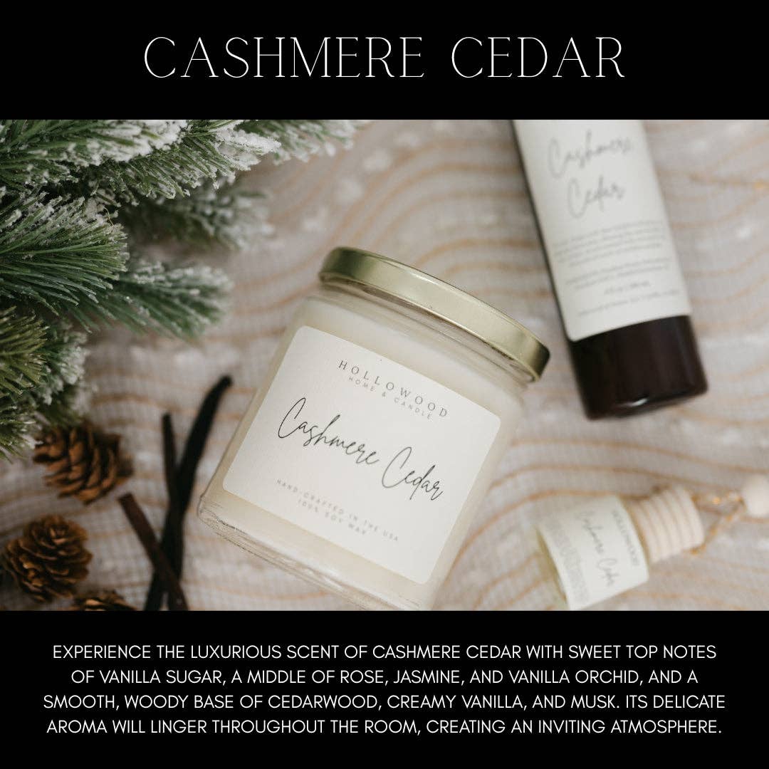 HOLLOWOOD FRAGRANCE - CASHMERE CEDAR | HOLIDAY | CANDLES: 8 Oz