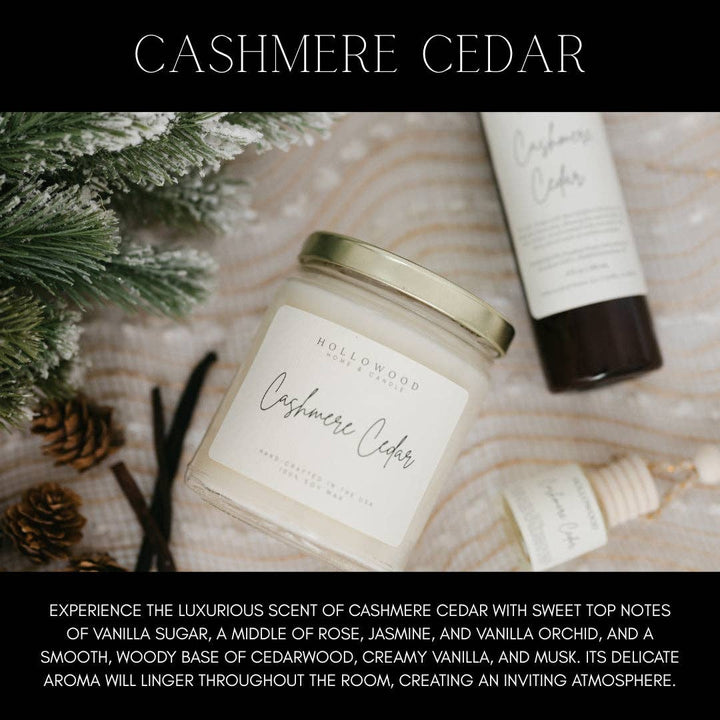 HOLLOWOOD FRAGRANCE - CASHMERE CEDAR | HOLIDAY | CANDLES: 8 Oz