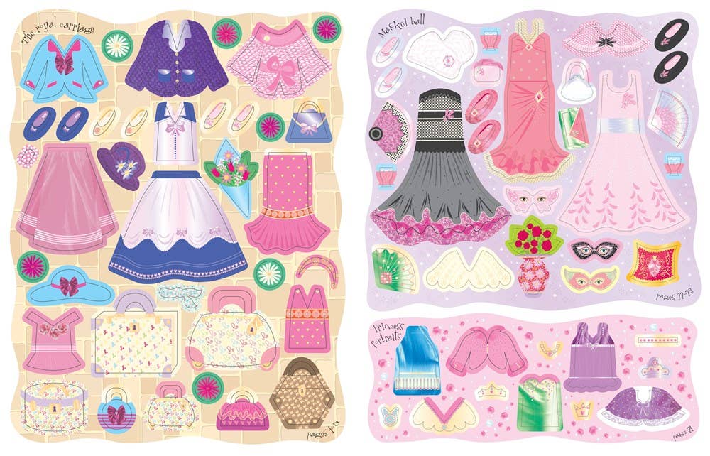 HarperCollins - Sticker Dolly Dressing Princesses : Usborne