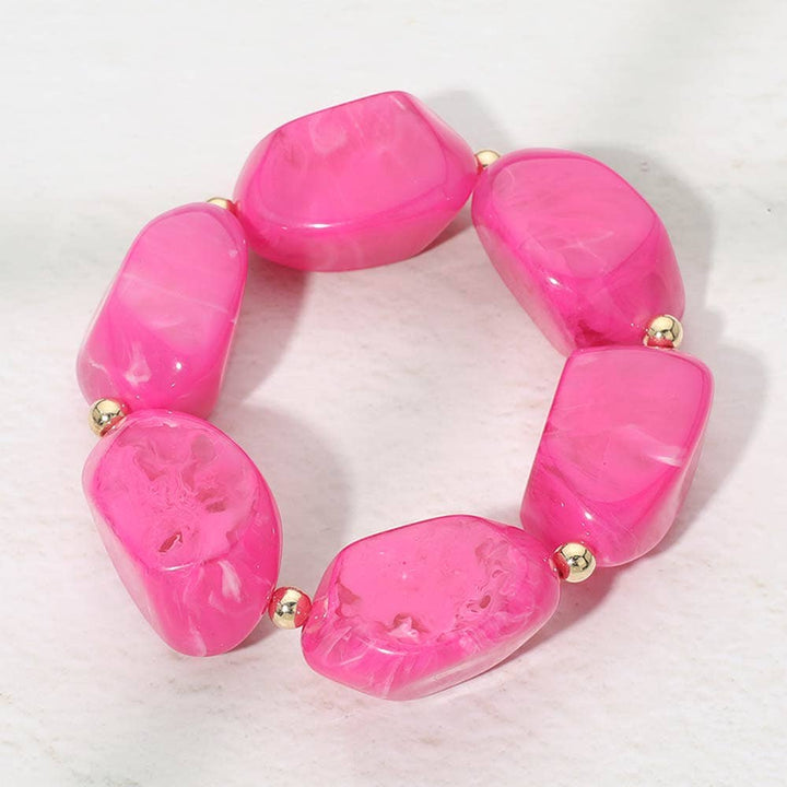 Sensibling Corp. - Chunky Resin Pebble Beaded Bracelet: Mint