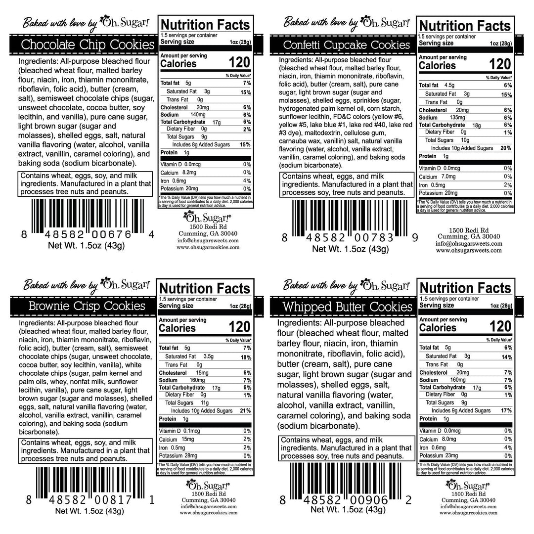 Oh, Sugar! - Cookie Bags - Cookies Always Assortment - Small - 24 Bags: Confetti Cupcake