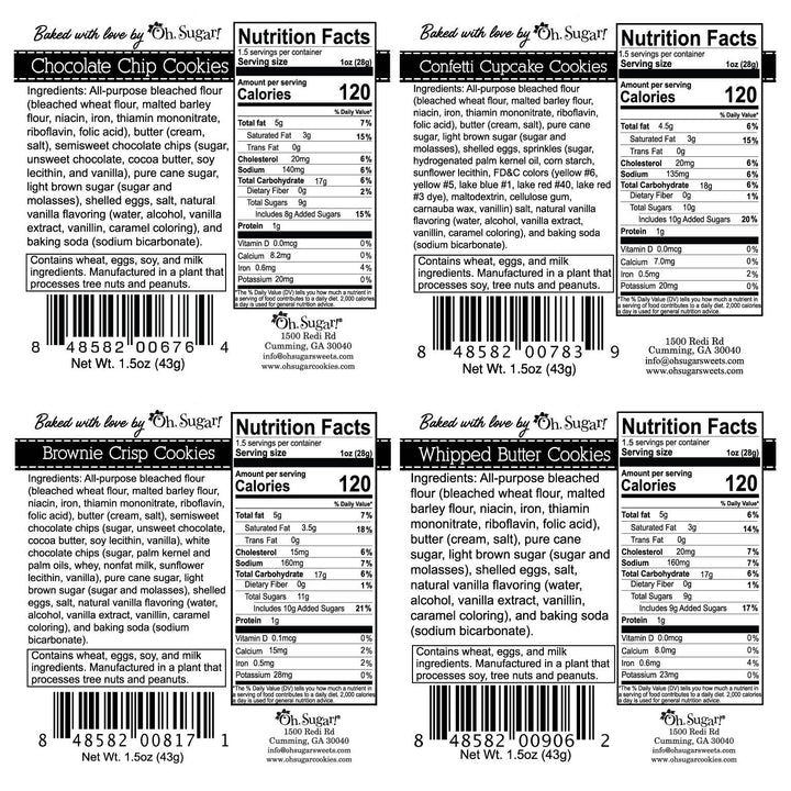 Oh, Sugar! - Cookie Bags - Cookies Always Assortment - Small - 24 Bags: Confetti Cupcake