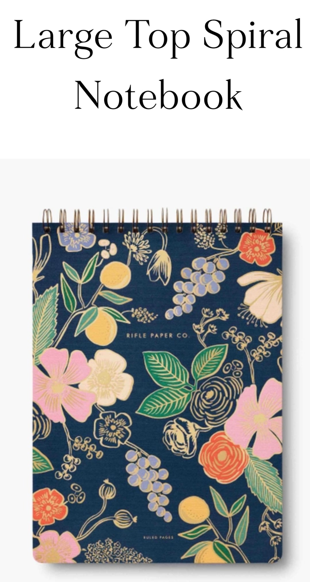 Colette Large Top Spiral Notebook - Rifle Paper Co