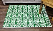 47 x 35" Bamboo Mat Green Stenciled