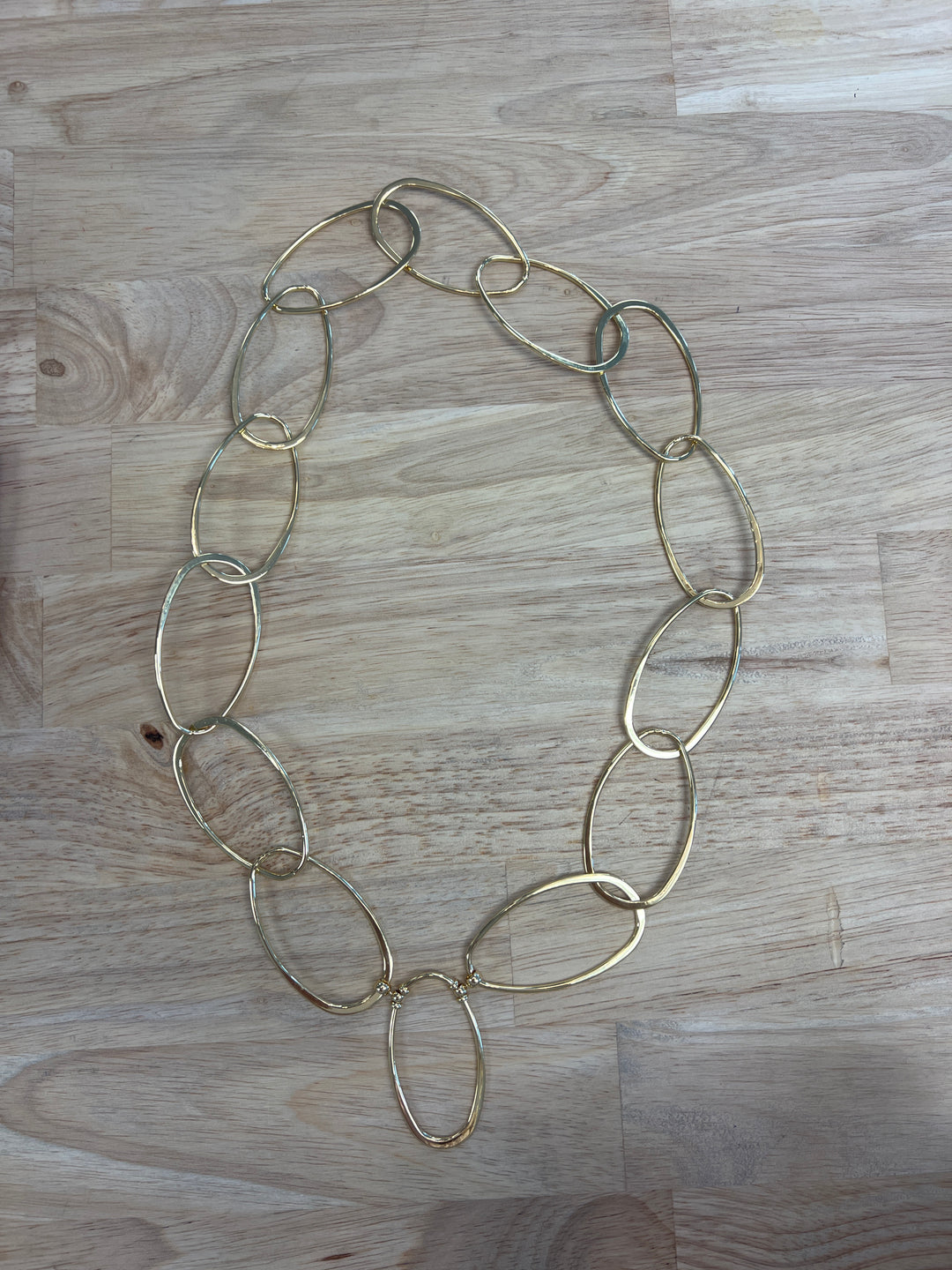 Gold Plated-Large Oval Link Necklace