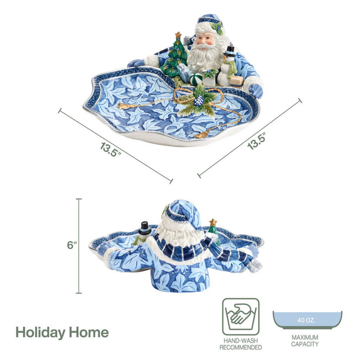 Fitz and Floyd® Mikasa® Pfaltzgraff® - Fitz & Floyd Holiday Hme Blue Santa Server Gift Box Pkg: Blue / Earthenware / Holiday