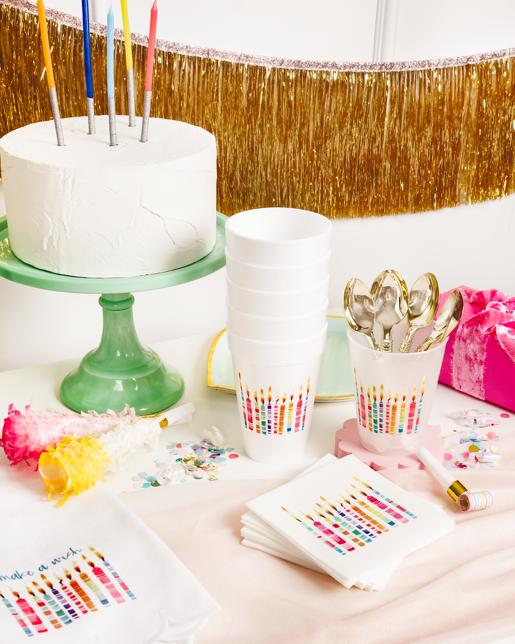 Busy Bee Gift - Make a Wish Birthday Styrofoam Cups | Set of 10, 16 ounces