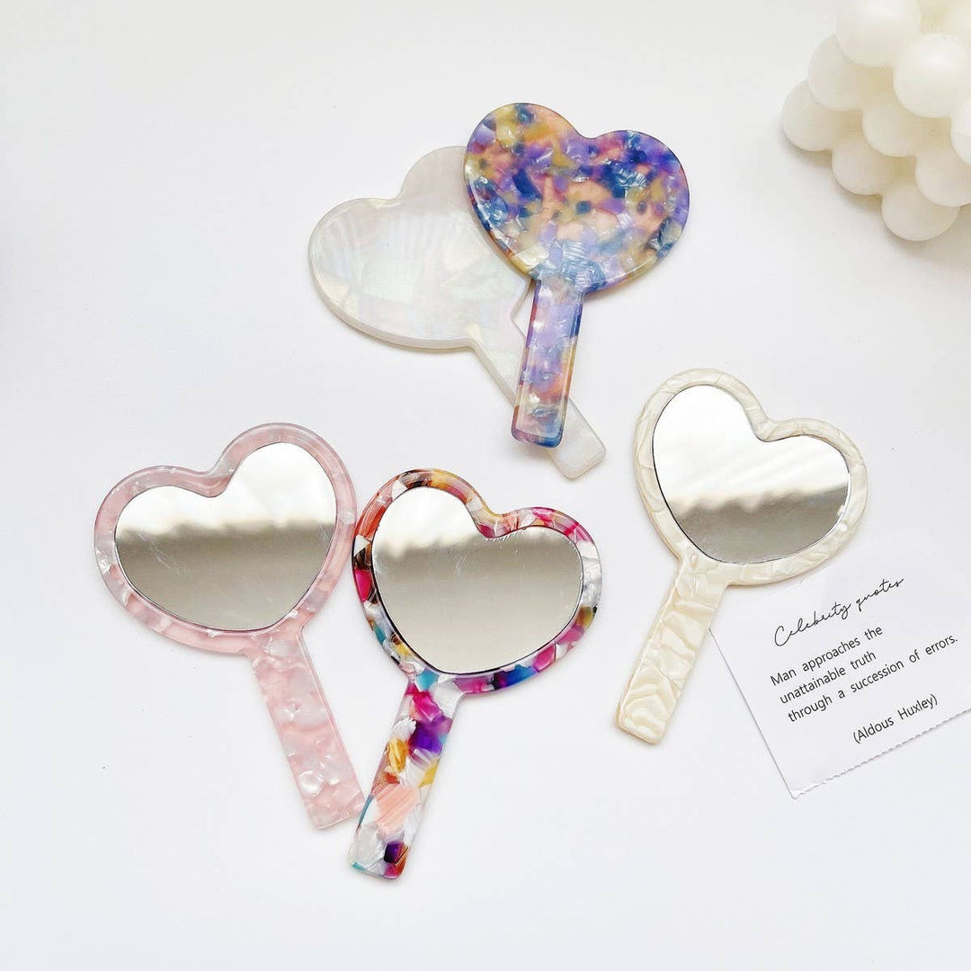 ACCITY - Retro Acetate Compact Mirror Geometric/Heart_CWMM6373: PINK / (OS) 1
