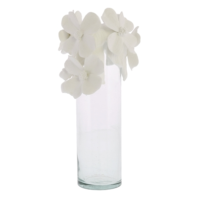 HomArt - Glass Vase with Bone China Flower Crown