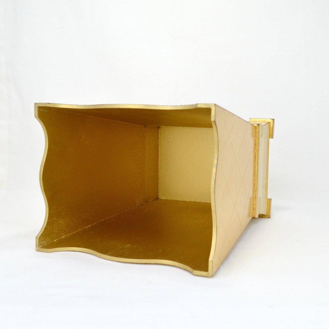Italian Florentine Waste bin, Cappuccino & Gold, Made in Italy: Design 4