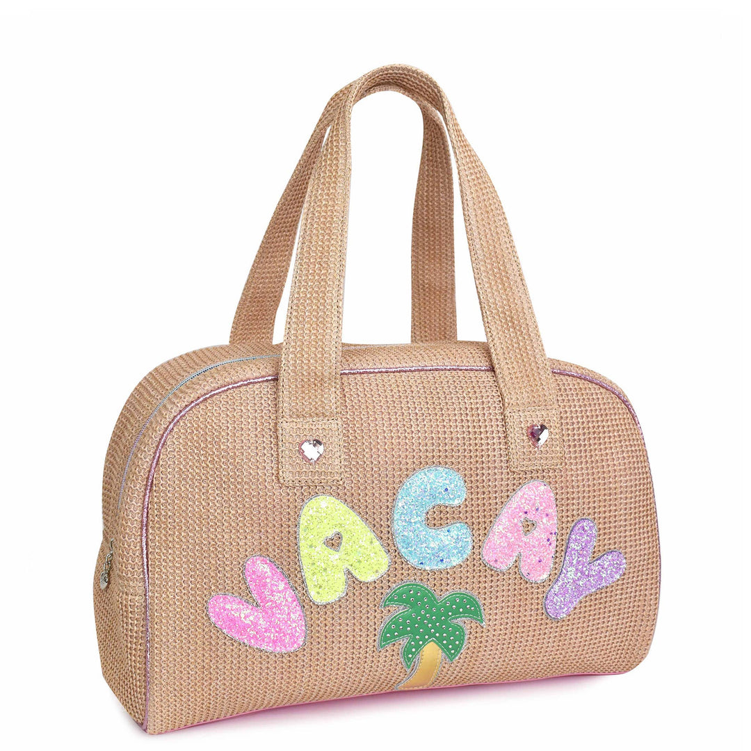 OMG Accessories - 'Vacay' Straw Medium Duffle Bag