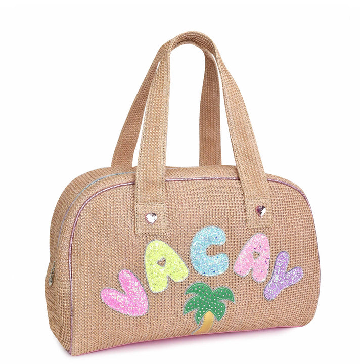 OMG Accessories - 'Vacay' Straw Medium Duffle Bag