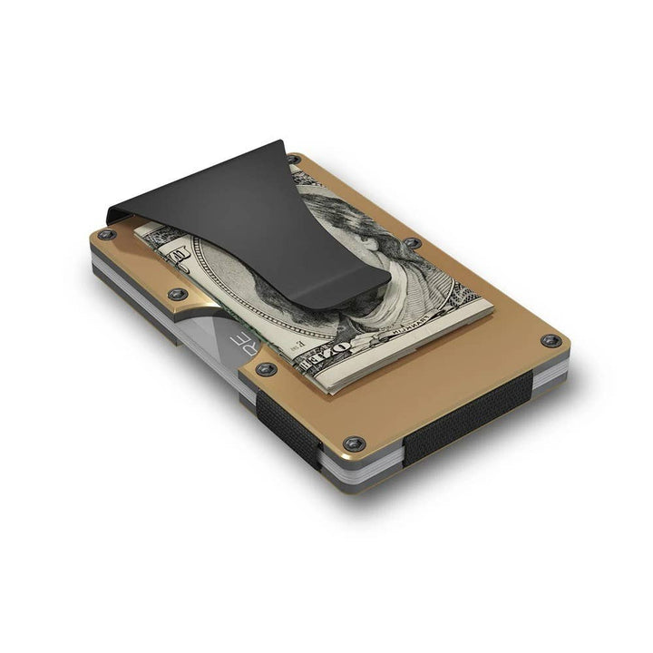 GRID Wallet - Grid Wallet // Gold Aluminum: Gold / Aluminum / 3.38"L x 2.12"W x 0.23"H