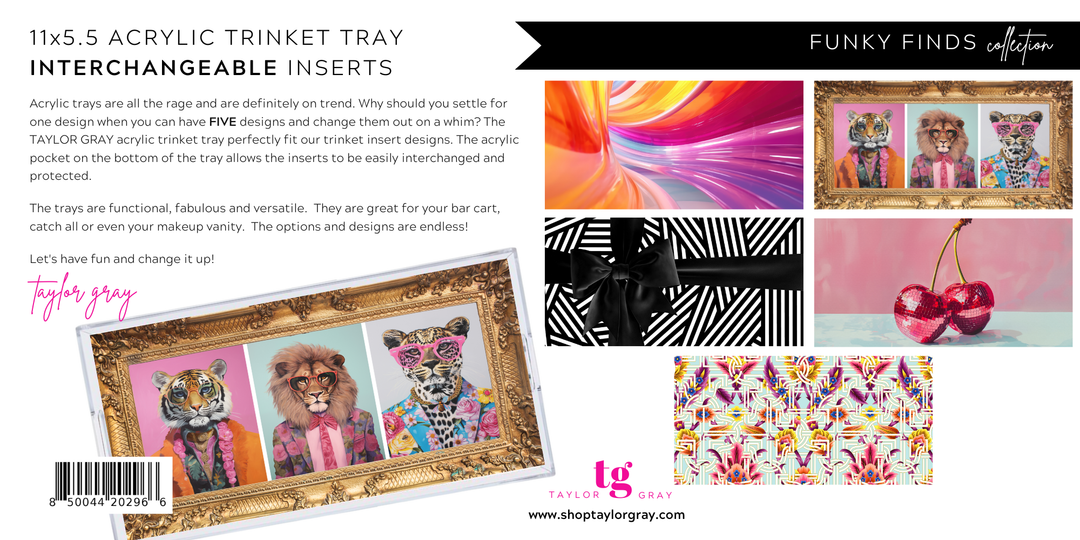TAYLOR GRAY - 5.5x11 FUNKY FINDS trinket tray insert set of 5