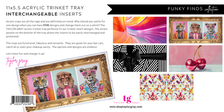 TAYLOR GRAY - 5.5x11 FUNKY FINDS trinket tray insert set of 5