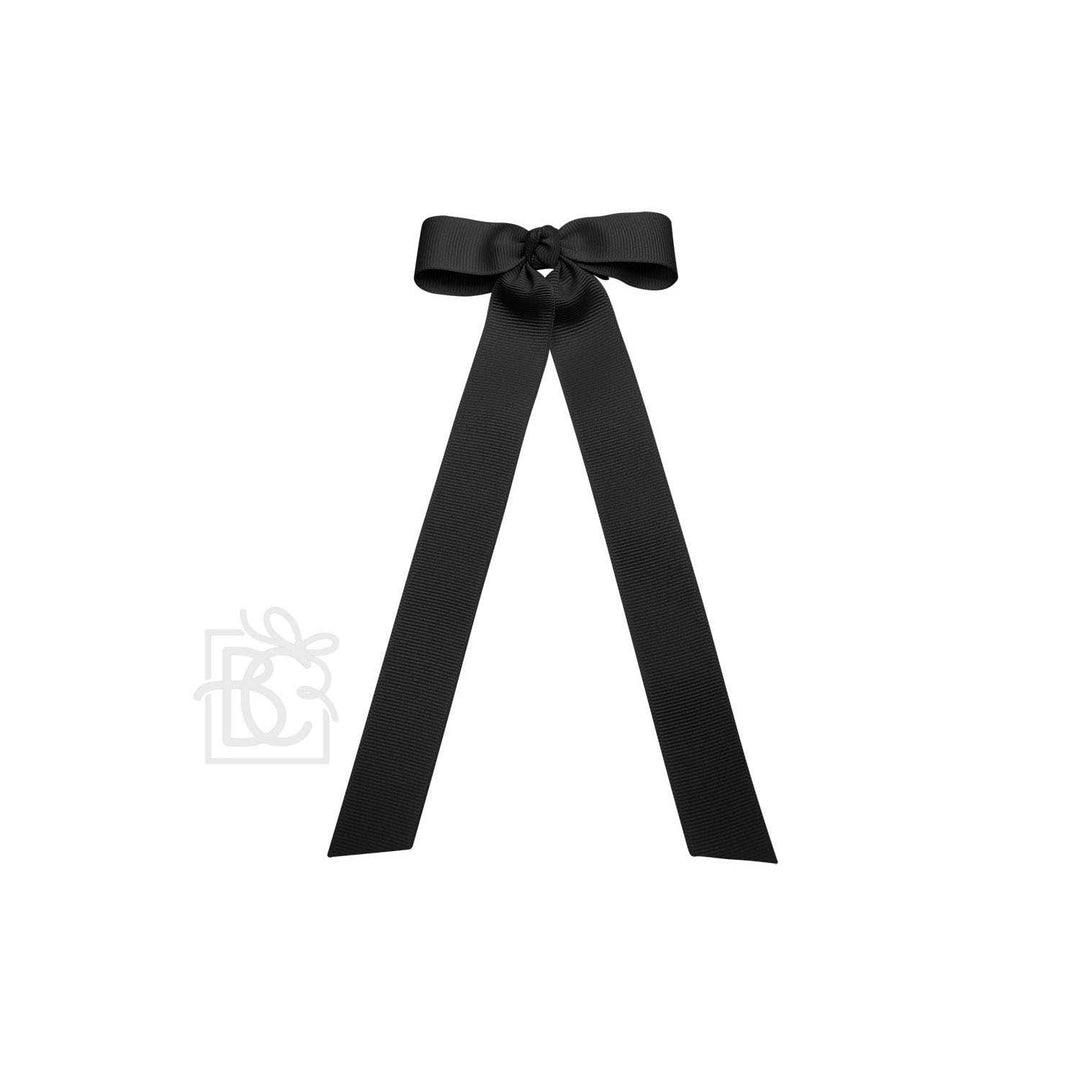 Beyond Creations, LLC - FLAT BOW W/ 7" STREAMERS ON ALLIGATOR CLIP: 3.5" W/ 7" Streamers / POWDER PINK