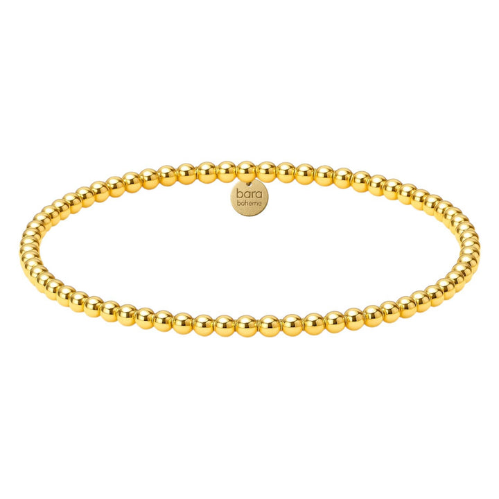 bara boheme - Classic 3MM | Gold Filled Beaded Bracelet: Gold Filled / Stretchy 6.5"