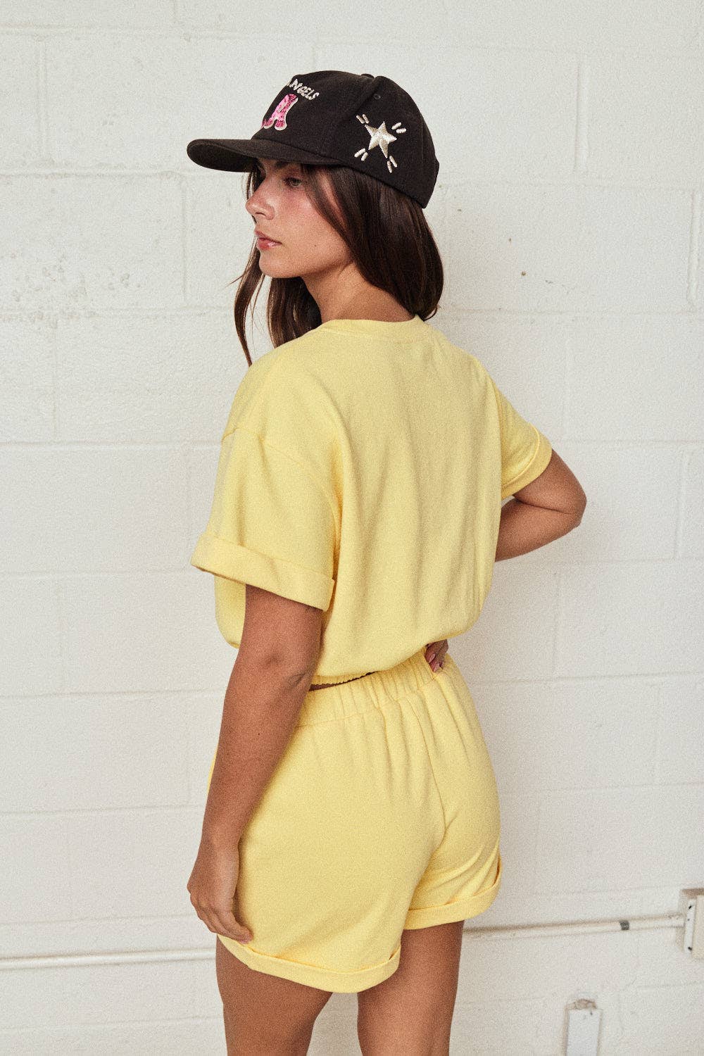 Papermoon - PX19514 - Cozy Short Sleeve Top and Shorts Set: BUTTER YELLOW