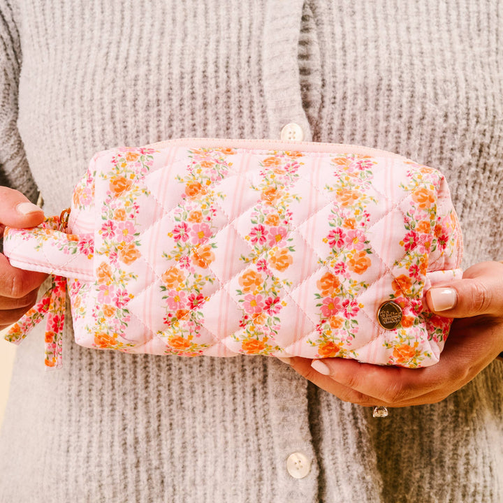 The Darling Effect - Essentials Quilted Cosmetic Pouch-Petal Parade Pink