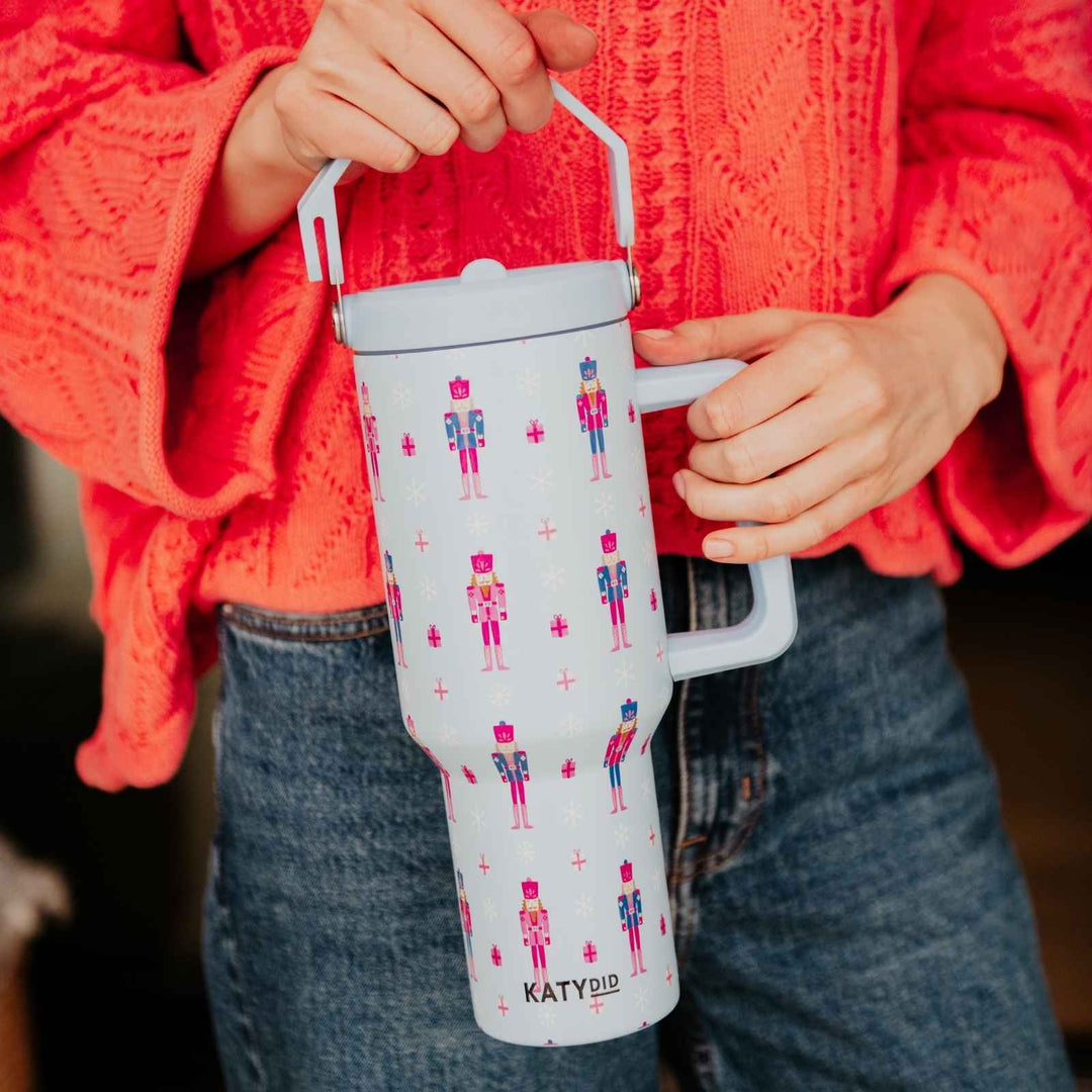 Katydid - Nutcracker Light Blue Christmas Wholesale Tumbler Cup: Light Blue