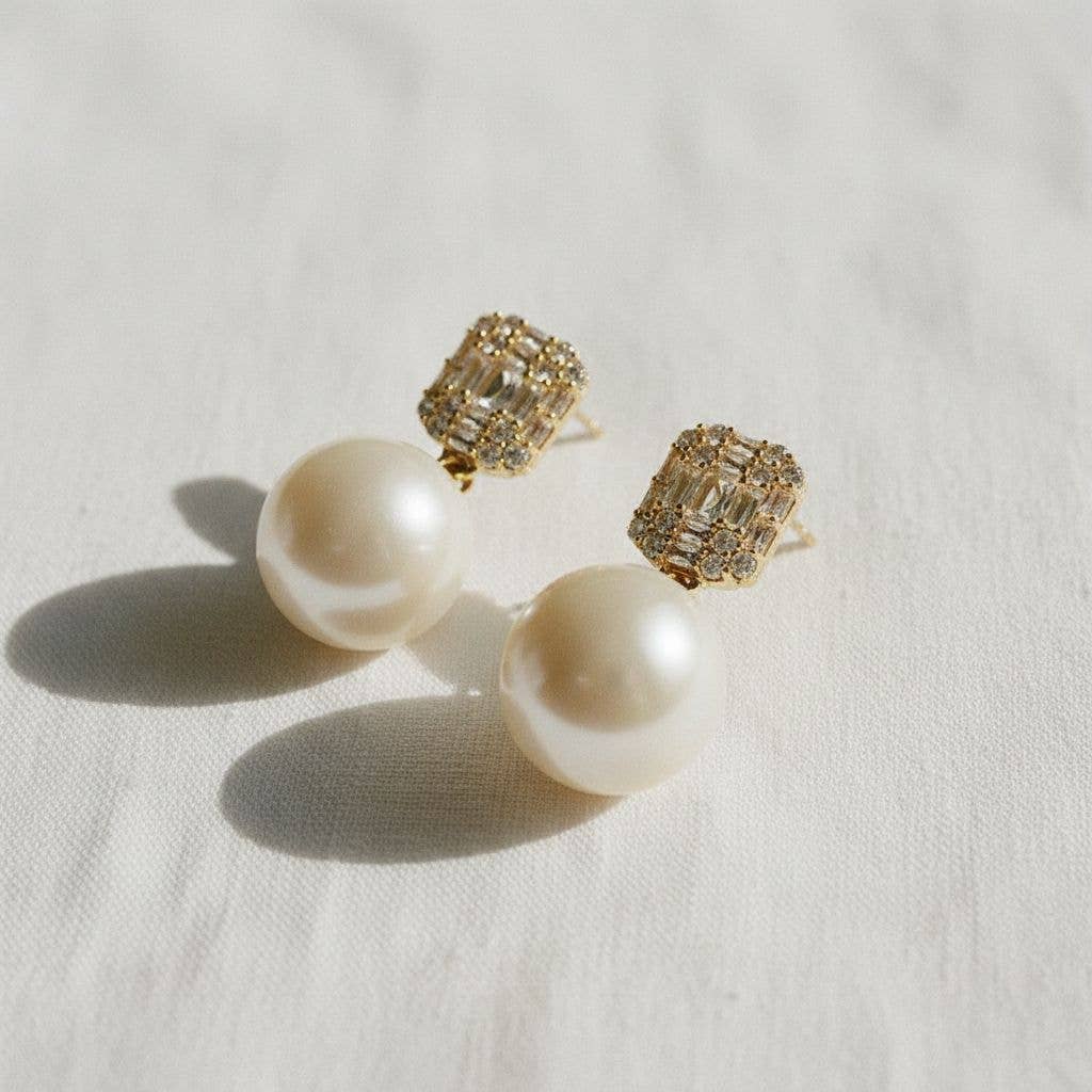 Ellemadera - Chic Vintage Pearl Drop Earrings