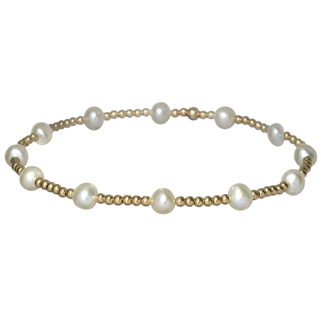 "BARA" 14K Gold filled Bracelet: Gold Filled / Stretchy 6.5"